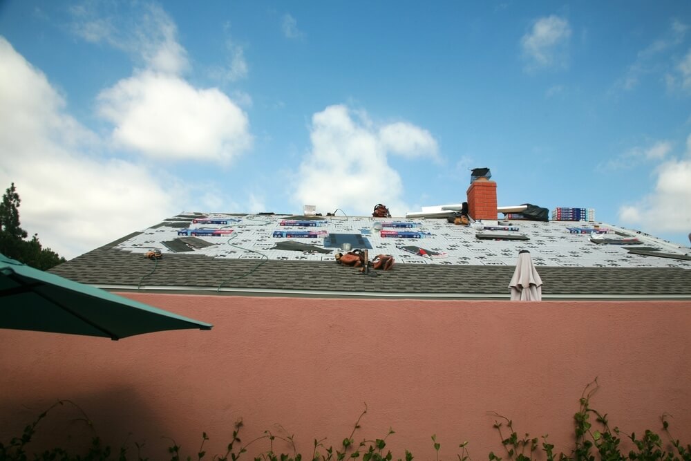 Roof repair on residential property in San Diego