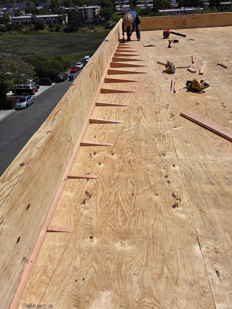 ongoing flat roof installation in san diego