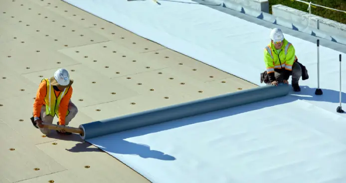 san diego commercial roofing crew installing energy-efficient white tpo single-ply roofing