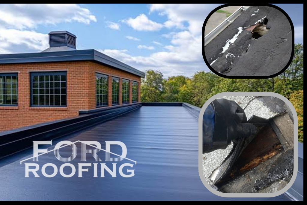 damages in flat roof showing how long it lasts